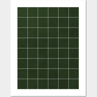 Large Grid Pattern - Deep Green Posters and Art